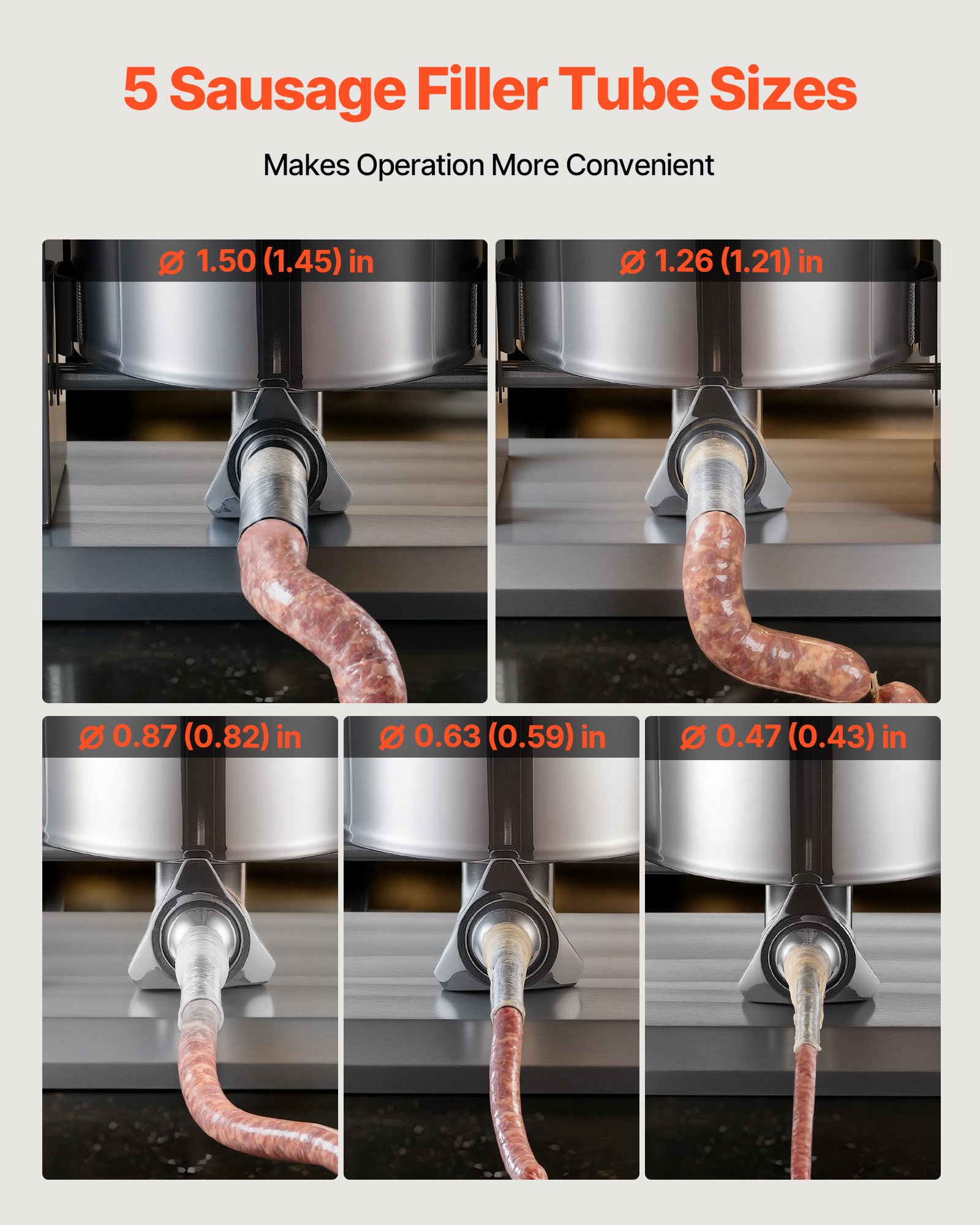VEVOR Electric Sausage Stuffer, 55 LBS / 25 L Vertical Meat Stuffer, Stepless Speed Control and Foot Pedal, Stainless Steel Heavy Duty Sausage Filler with 5 Stuffing Tubes, for Commercial & Home Use