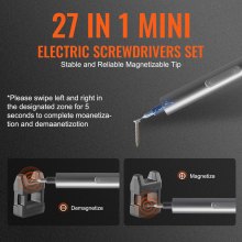 VEVOR Mini elektrisk skrutrekker Oppladbart reparasjonsverktøysett 24 magnetbits