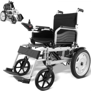 VEVOR Electric Wheelchair for Adults Seniors, 265 lbs Weight Capacity, 17.5in Width Lightweight Foldable Motorized Power Wheelchairs, UP to 12.5Miles Range All Terrain Power Chair, Adjustable Backrest | VEVOR US