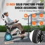 VEVOR electric wheelchair with 12-inch puncture-proof tires, strong grip, and anti-skid design.