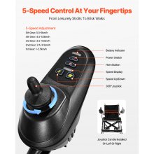 Electric Wheelchair 220lbs Capacity Foldable Lightweight 12 Mile