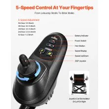 Electric Wheelchair 220lbs Capacity Foldable Lightweight 12 Mile
