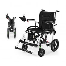 Electric Wheelchair 220lbs Capacity Foldable Lightweight 12 Mile