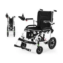 Electric Wheelchair 220lbs Capacity Foldable Lightweight 12 Mile