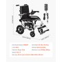 VEVOR Electric Wheelchair for Adults, 100kg Capacity, Foldable & Lightweight Motorized Wheelchair, 19.3km Long Travel Range, All-Terrain Powered Chair, Portable for Seniors & Disabled