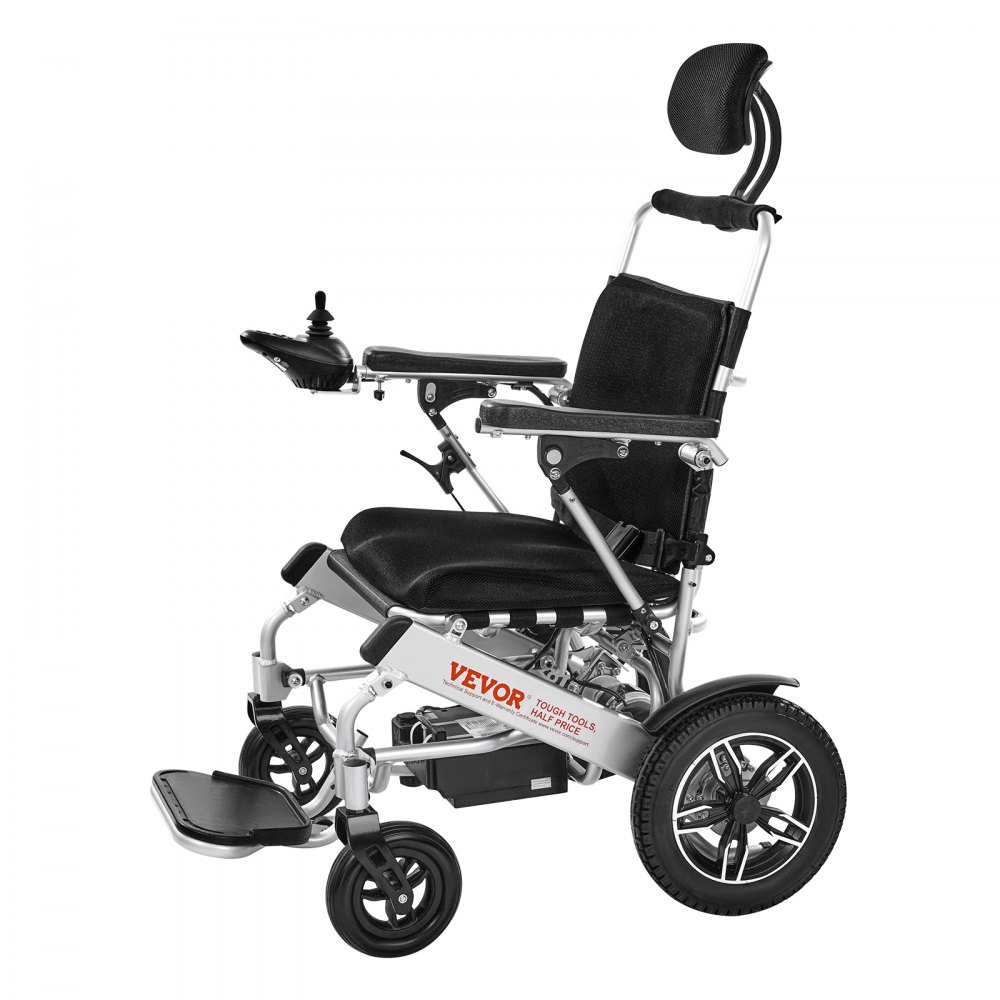 VEVOR Electric Wheelchair for Adults, 136kg Capacity with Adjustable Backrest, Foldable Lightweight Motorized Wheelchair, 21km Range, All-Terrain Powered, Portable 53cm Seat for Seniors & Disabled