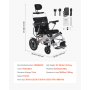 VEVOR Electric Wheelchair for Adults, 136kg Capacity with Adjustable Backrest, Foldable Lightweight Motorized Wheelchair, 21km Range, All-Terrain Powered, Portable 53cm Seat for Seniors & Disabled
