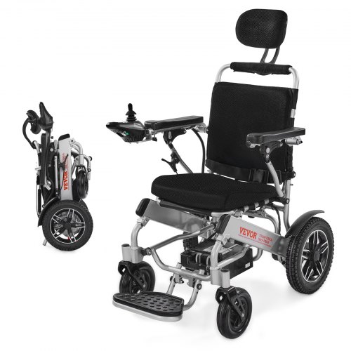 VEVOR Electric Wheelchair for Adults, 300lbs Capacity with Adjustable Backrest, Foldable & Lightweight Motorized Wheelchair, 13-Mile Range, All-Terrain Powered Chair, Portable for Seniors & Disabled