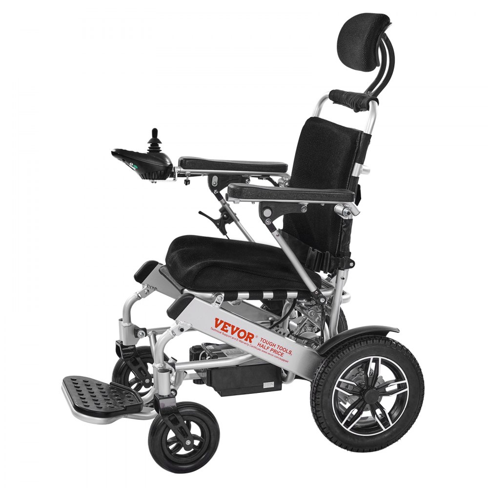 VEVOR Electric Wheelchair for Adults, 136kg Capacity with Adjustable Backrest, Foldable & Lightweight Motorized Wheelchair, 21km Range, All-Terrain Powered Chair, Portable for Seniors & Disabled