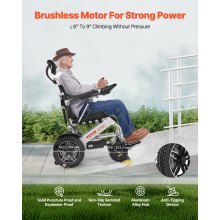 VEVOR Electric Wheelchair 136kg Capacity Adjustable Backrest Foldable 21km