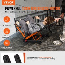 VEVOR Electric Stair Chair, 450 lbs Load Capacity, Foldable Emergency Stair Climbing Wheelchair, Battery Operated Portable Stair Lift Chair Ambulance Firefighter Evacuation Use for Elderly, Disabled