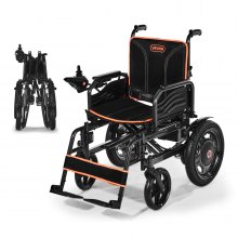 Electric Wheelchair 265lbs Capacity Foldable Lightweight 13 Mile