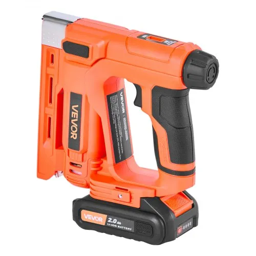 Cordless Brad Nailer 21V, 18 Gauge 2-in-1 Nail Gun/Staple Gun, Battery