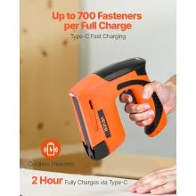 VEVOR Cordless Brad Nailer, 2-in-1 Nail Gun Staple Gun, 18 Gauge 5/8 inch, Battery Powered, with 1000 Pcs Staples and 1000 Pcs Nails, Non-Slip Rubber Grip, for Woodworking, Carpentry and DIY Projects