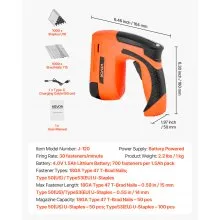 VEVOR Cordless Brad Nailer, 2-in-1 Nail Gun Staple Gun, 18 Gauge 5/8 inch, Battery Powered, with 1000 Pcs Staples and 1000 Pcs Nails, Non-Slip Rubber Grip, for Woodworking, Carpentry and DIY Projects