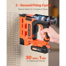 VEVOR Cordless Brad Nailer, 2-in-1 Nail Gun Staple Gun, 18 Gauge 1-1/4 inch, Includes 500 Pcs Staples and 500 Pcs Nails, with Battery and Charger, Non-Slip Rubber Grip, for Woodworking DIY Projects