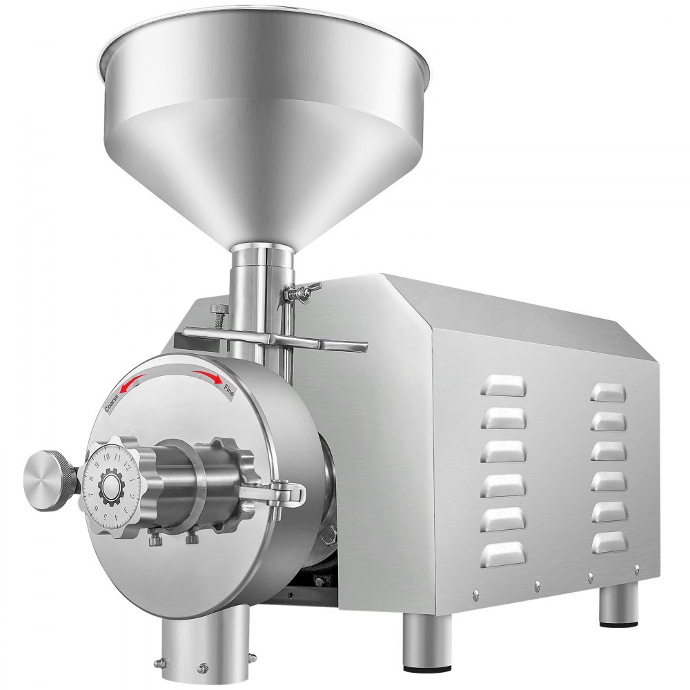 VEVOR Molinillo de soja Máquina de molienda comercial para especias 3000W Molino de maíz Molinillo 50-60 KG/H Molinillo de maíz de acero inoxidable Fresadora de harina industrial para pimienta, soja, maní, hierbas, granos