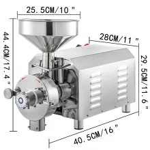VEVOR Commercial Grinding Machine for Grain 2.2kw, Electric Grain Grinder 30-50kg/h, Powder Grinding Machine 50kg Capacity, Powder Machine Herb Stainless Steel, for Dry Grain Soybean Spice Coffee