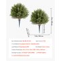 VEVOR Artificial Topiary Cypress Trees with Ground Spike, 2 Set 406mm Faux Shrubs & Bushes Potted Plants, Fake Silk Tree Look Real for Decor Front Porch Outdoor Indoor Patio Garden Balcony Backyard