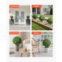 VEVOR Artificial Topiary Boxwood Trees with Ground Spike, 2 Set 559mm Faux Shrubs & Bushes Potted Plants, Fake Silk Tree Look Real for Decor Front Porch Outdoor Indoor Patio Garden Balcony Backyard