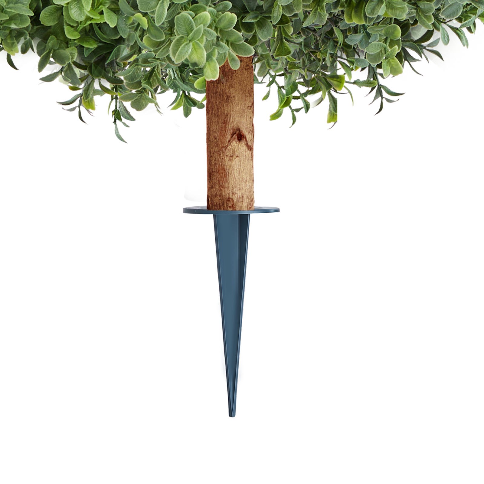 VEVOR Artificial Topiary Boxwood Trees with Ground Spike, 2 Set 559mm Faux Shrubs & Bushes Potted Plants, Fake Silk Tree Look Real for Decor Front Porch Outdoor Indoor Patio Garden Balcony Backyard