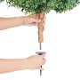 VEVOR Artificial Topiary Boxwood Trees with Ground Spike, 2 Set 686mm Faux Shrubs & Bushes Potted Plants, Fake Silk Tree Look Real for Decor Front Porch Outdoor Indoor Patio Garden Balcony Backyard