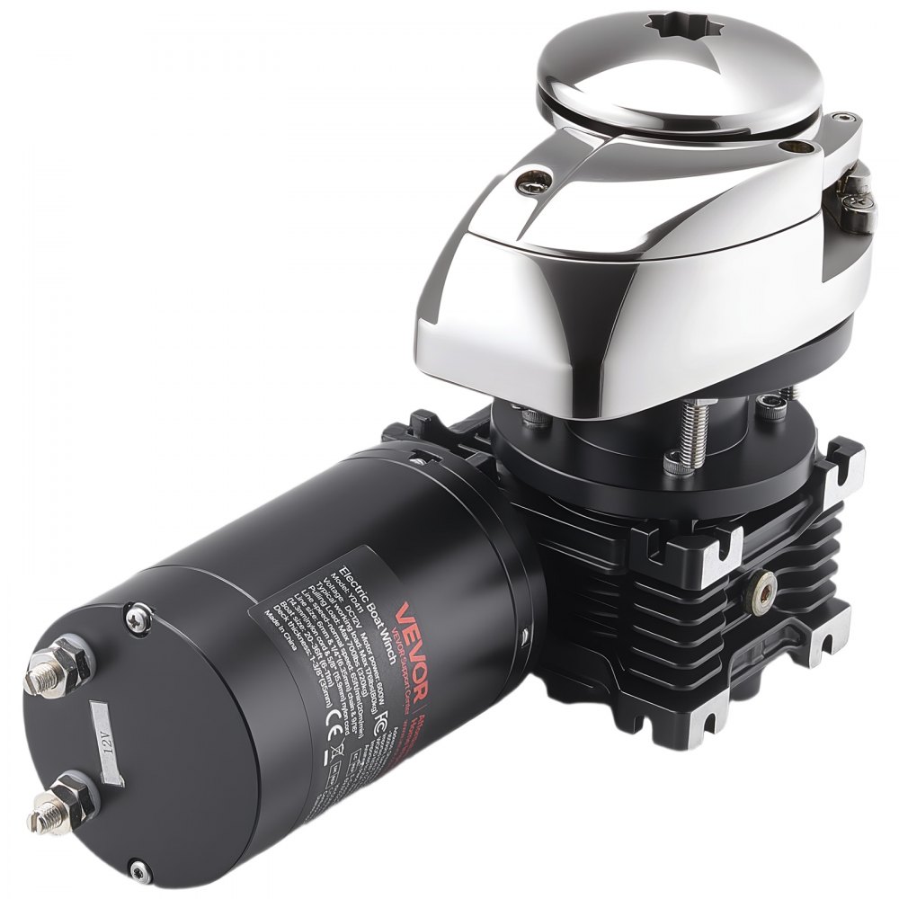 VEVOR Vertical Fishing Windlass, 12V DC 600W, Windlass Anchor Systems Fit for 6.35 mm Chain or 14.3 & 15.9 mm Nylon Rope, Max Pull 320 kg, 316 Stainless Steel Construction, for Boats 6-11 m