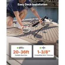 VEVOR Vertical Fishing Windlass, 12V DC 1100W, Windlass Anchor Systems Fit for 1/4-Inch Chain or 9/16 & 5/8 Inch Nylon Rope, Max Pull 700 lbs, 316 Stainless Steel Construction, for Boats 20-36 ft