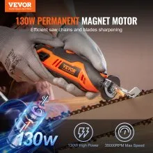 VEVOR Electric Chainsaw Sharpener Kit, 35000RPM Electric Handheld Saw Chain Blade Sharpener, 6 Speeds Professional Chain Saw Sharpener Tool with 4 Titanium-Plated Sharpening Wheels, Angle Attachment