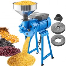 VEVOR Electric Grain Mill Grinder, 1500W 110V Spice Grinders, Commercial Corn Mill with Funnel, Thickness Adjustable Powder Machine, Heavy Duty Feed Flour Cereal Mill Wheat Grinders, Dry & Wet Grinder
