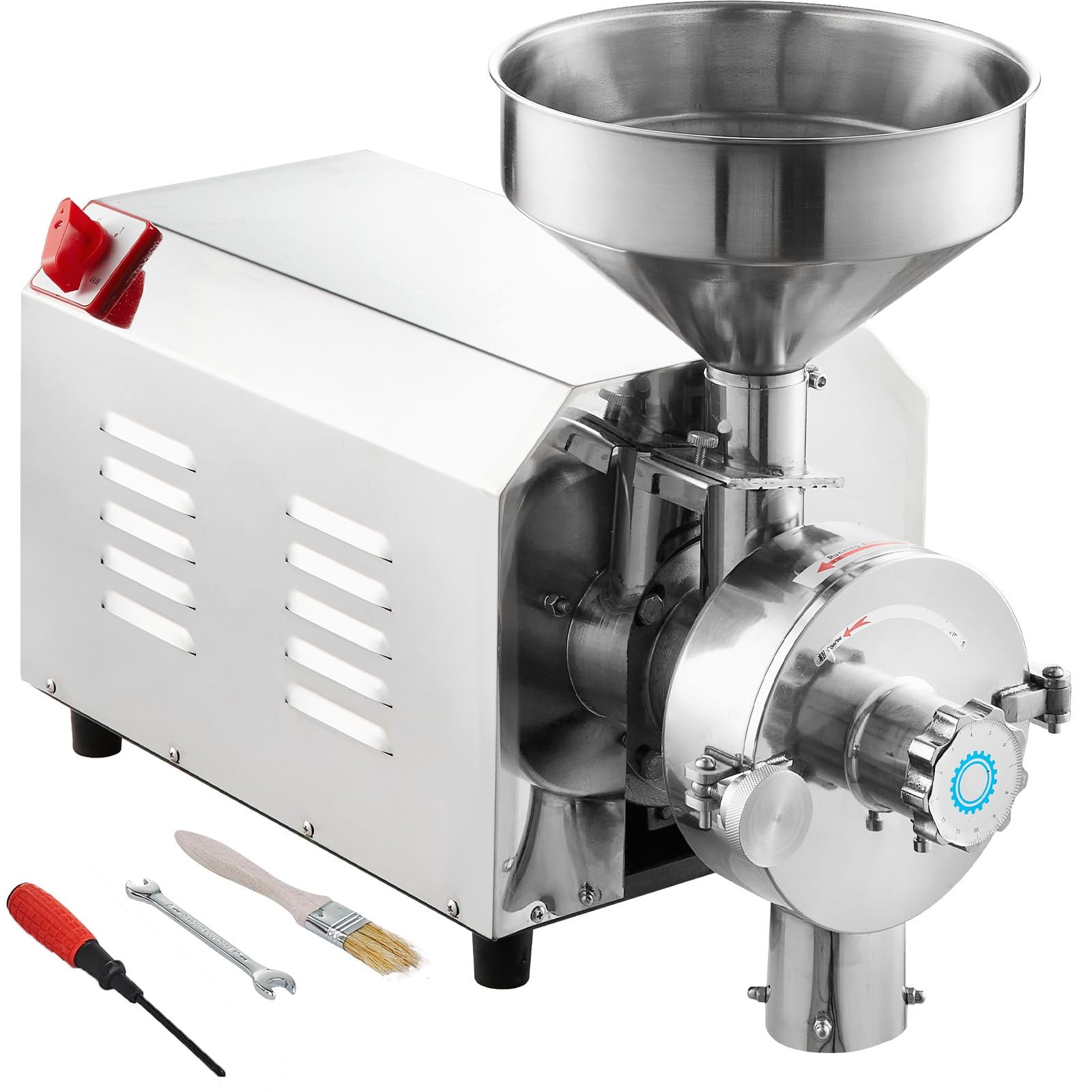 VEVOR Soybean Grinder Commercial Grinding Machine for Spices 3000W Corn Mill Grinder 100 KG/H Stainless Steel Corn Grinder Industrial Flour Milling Machine for Pepper Soybean Peanut Corn Grains