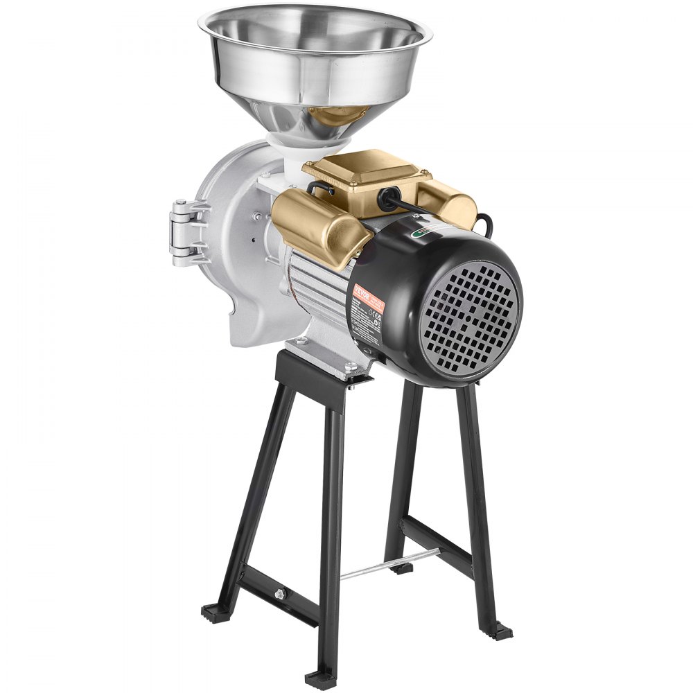 VEVOR Electric Grain Mill Grinder, 3000W Spice Grinders, Commercial Corn Mill with Funnel, Thickness Adjustable Powder Machine, Heavy Duty Feed Flour Cereal Mill Wheat Grinders, Dry & Wet Grinder