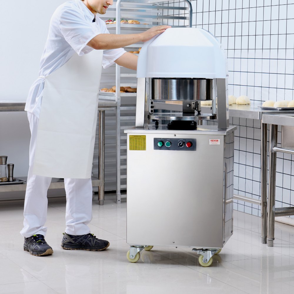 VEVOR Electric Dough Divider, 20PCS Automatic Dough Dividing Cutting Machine, 2.12oz - 9.17oz Equal Dough Cutter with Pure Copper Motor and 304 Stainless Steel Tray, for Bakery, Restaurant