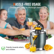 VEVOR Electric Citrus Juicer, Orange Juice Squeezer with Two Size Juicing Cones, 150W Stainless Steel Orange Juice Maker with Soft Grip Handle, For Oranges, Grapefruits, Lemons and Other Citrus Fruits