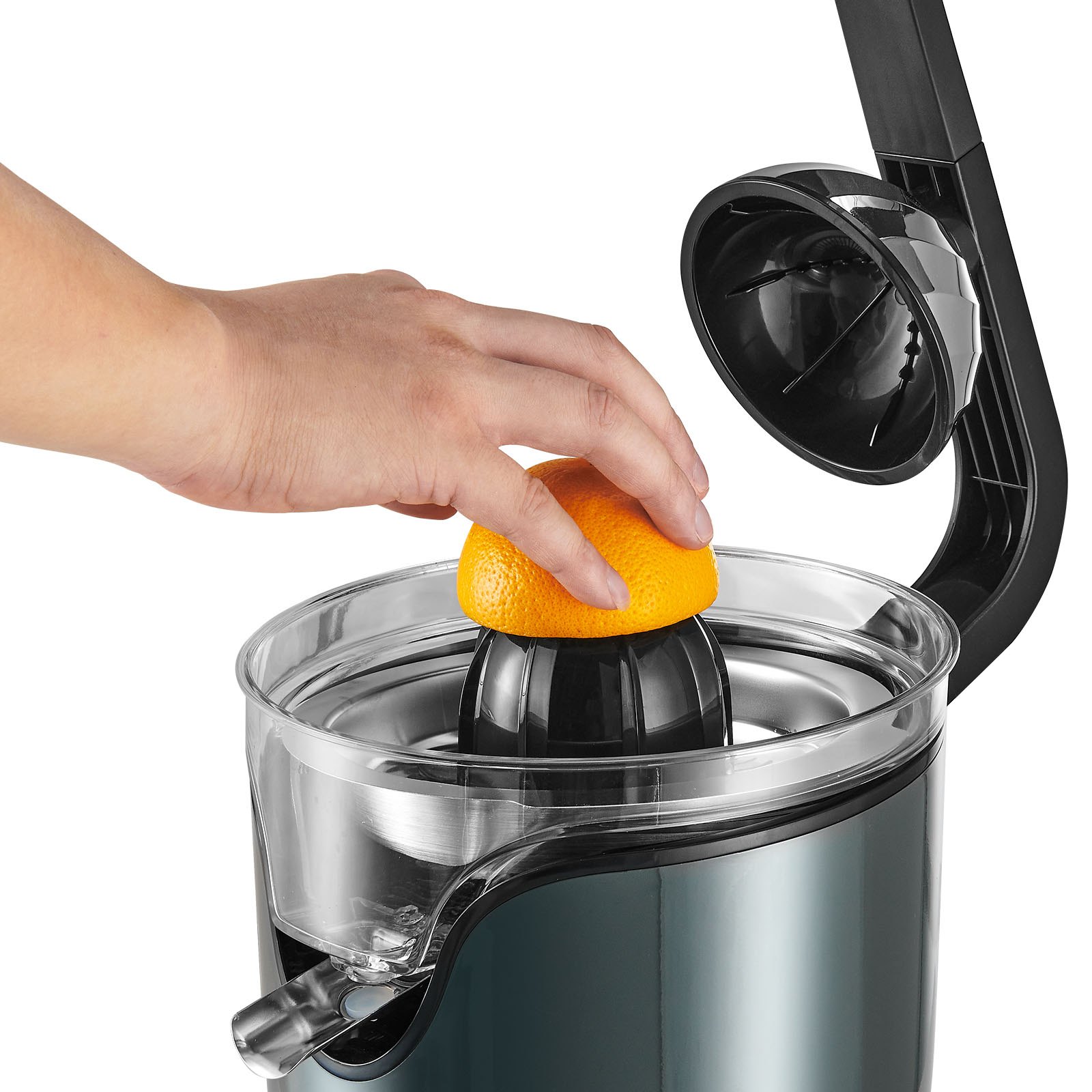 VEVOR Electric Citrus Juicer, Orange Juice Squeezer with Two Size Juicing Cones, 150W Stainless Steel Orange Juice Maker with Soft Grip Handle, For Oranges, Grapefruits, Lemons and Other Citrus Fruits
