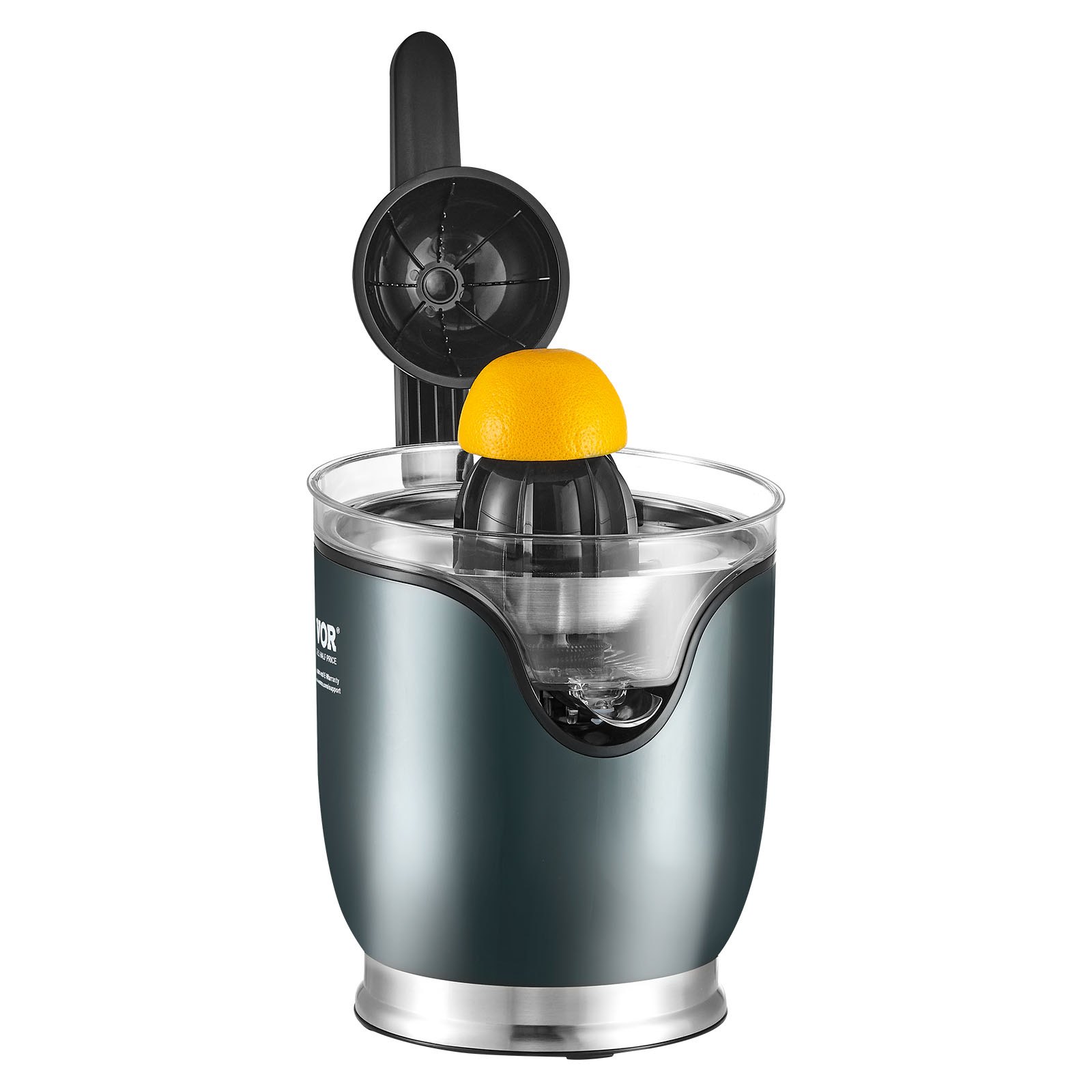 VEVOR Electric Citrus Juicer, Orange Juice Squeezer with Two Size Juicing Cones, 150W Stainless Steel Orange Juice Maker with Soft Grip Handle, For Oranges, Grapefruits, Lemons and Other Citrus Fruits