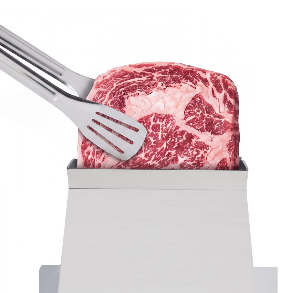 VEVOR Commercial Meat Tenderizer, 450W Electric Beef Machine 120 KG/H, for Turkey Chicken Pork, Heavy Duty Stainless Steel Kitchen Tool with 54 Blades, Food Tong, Cleaning Brush, Wide Feed Chute