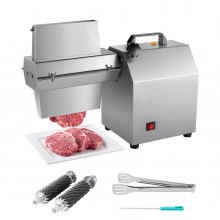 VEVOR Commercial Meat Tenderizer, 750W Electric Beef Machine 265 Lbs/H, for Turkey Chicken Pork, Heavy Duty Stainless Steel Kitchen Tool with 67 Blades, Food Tong, Cleaning Brush, Wide Feed Chute