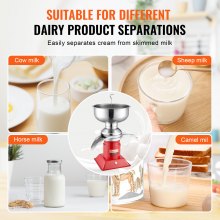 VEVOR Milk Cream Centrifugal Separator, 304 Stainless Steel Electric Cream Separators, 100L/H Output 10500RPM Goat Milk Separator, 30W Cow Cream Separator, Milk Skimmer with 5L Bowl Capacity, 100-240V
