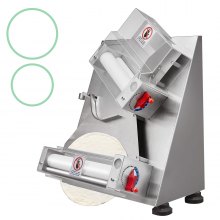 VEVOR Pizza Dough Roller Sheeter, 3-12 Inch Automatic Commercial Pizza Press, 370W Electric 260 Per Hour Dough Roller, Stainless Steel Adjustable Thickness Dough Machine, for Pasta Maker Equipment