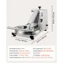 VEVOR Commercial Pizza Dough Press Machine 18 in Electric Dough Sheeter, Ideal for Bakery Home Restaurant Use, 1200W Cast Aluminum Pastry Press Plate, Adjustable Thickness Bread Forming Presser