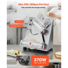 14 Inch Pizza Dough Roller Sheeter Automatic Commercial Pizza Dough Press 370W