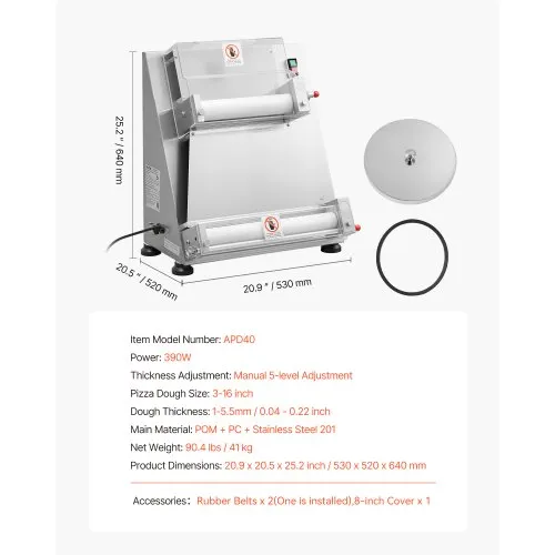 Laminoir à Pizza Automatique 40 Cm - Avec Pédale Marche/arrêt - Occasion