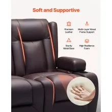 VEVOR Loveseat Recliner Sofa, Power Reclining Couch with Heating & Massage and Timer, PU Leather Electric Recliner Sofa with USB Ports, Cup Holders and Side Bags, Dual Loveseat Chair for Living Room
