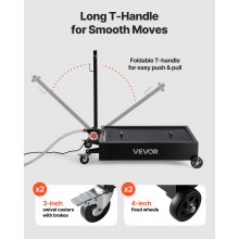 VEVOR Low Profile Oil Drain Pan, 15 Gallon Oil Drain Pan with Pump, Oil Change Pan with 180W Electric Pump, 8.2ft Hose & Folding Handle, Rolling Oil Drain Cart for Trucks, Buses, RVs