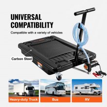 VEVOR Low Profile Oil Drain Pan, 17 Gallon Oil Drain Pan with Pump, Oil Change Pan with 180W Electric Pump, 8.2ft Hose & Folding Handle, Rolling Oil Drain Cart for Trucks, Buses, RVs