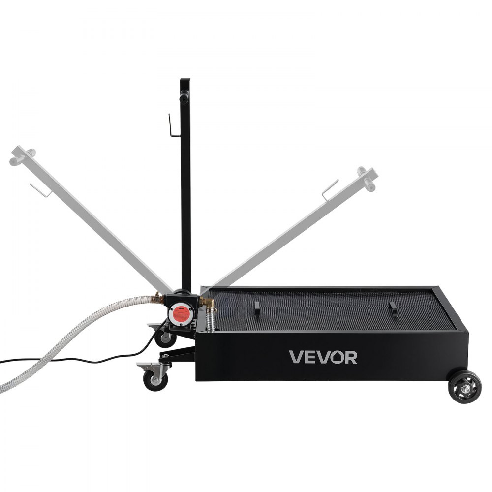 VEVOR Low Profile Oil Drain Pan, 15 Gallon Capacity, Rolling Oil Drain Pan with Electric Pump & 7.2 ft Hose, Leak-proof & Corrosion-resistant, Fit for Cars, SUVs, Trucks, Motorcycles, ATVs, Metal