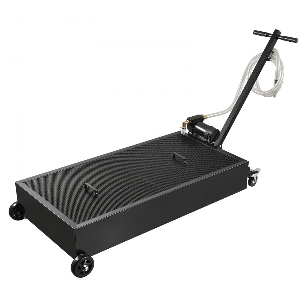 VEVOR Low Profile Oil Drain Pan, 75.7 L Capacity, Rolling Oil Drain Pan with Electric Pump & 2.2 m Hose, Leak-proof & Corrosion-resistant, Fit for Cars, SUVs, Trucks, Motorcycles, ATVs, Metal