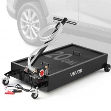 VEVOR Low Profile Oil Drain Pan, 20 Gallon Capacity, Rolling Oil Drain Pan with Electric Pump & 7.2 ft Hose, Leak-proof & Corrosion-resistant, Fit for Cars, SUVs, Trucks, Motorcycles, ATVs, Metal