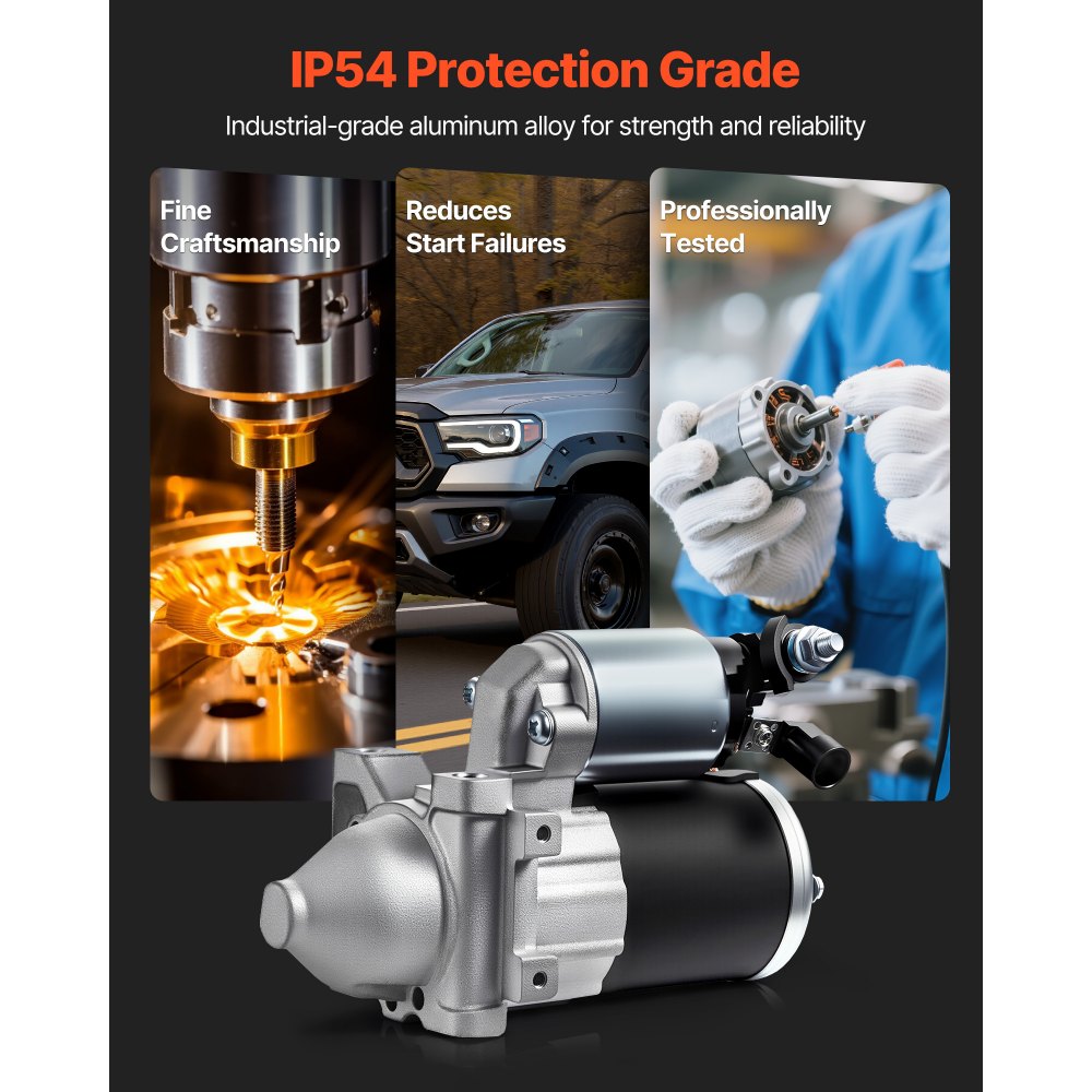 VEVOR Starter 10910, Starter Motor Replacement Compatible with Cadillac Escalade V8 6.2L 2015-2017, Chevrolet Express 2500 V6 4.3L 2018-2020, GMC V6 4.3L 2018-2022, OEM 410-48340 12645040 M000T24072